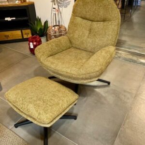 fauteuil et pouf branson jaune moutarde